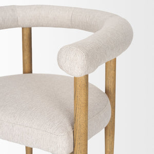 Mercana Arden Dining Chair - Elegant Wood Frame with Cream Twill Upholstery for Modern Dining Spaces 70422