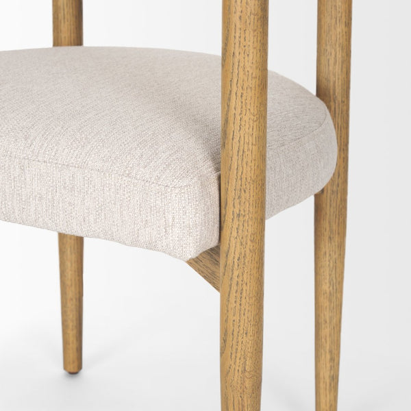 Mercana Arden Dining Chair - Elegant Wood Frame with Cream Twill Upholstery for Modern Dining Spaces 70422