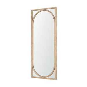 Mercana Reon Light Brown Wood Wall Mirror 70604