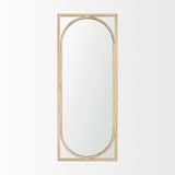 Mercana Reon Light Brown Wood Wall Mirror 70604