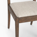 Mercana Elle Rounded Caneback Medium Brown Wood W/ Oatmeal Fabric Dining Chair 70411