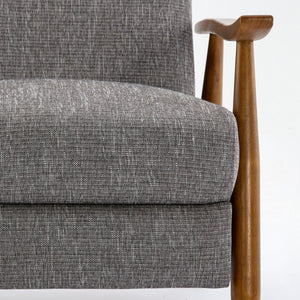 English Elm Tustin Wood Arm Push Back Recliner with Stain-Resistant Performance Fabric and Chestnut Legs, Cozy Comfort Gray B050P281019
