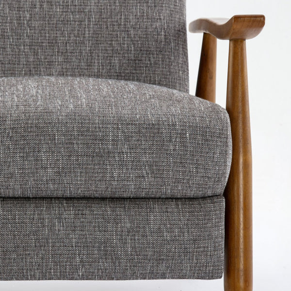 English Elm Tustin Wood Arm Push Back Recliner with Stain-Resistant Performance Fabric and Chestnut Legs, Cozy Comfort Gray B050P281019