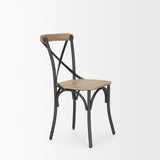 Mercana Etienne Light Brown Wood w/ Iron Metal Dining Chair 70588