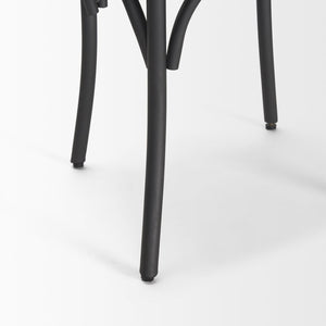 Mercana Etienne Rustic Industrial Dining Chair with Solid Wood Seat and Sturdy Iron Frame for Versatile Use Light Brown | Gunmetal 70588