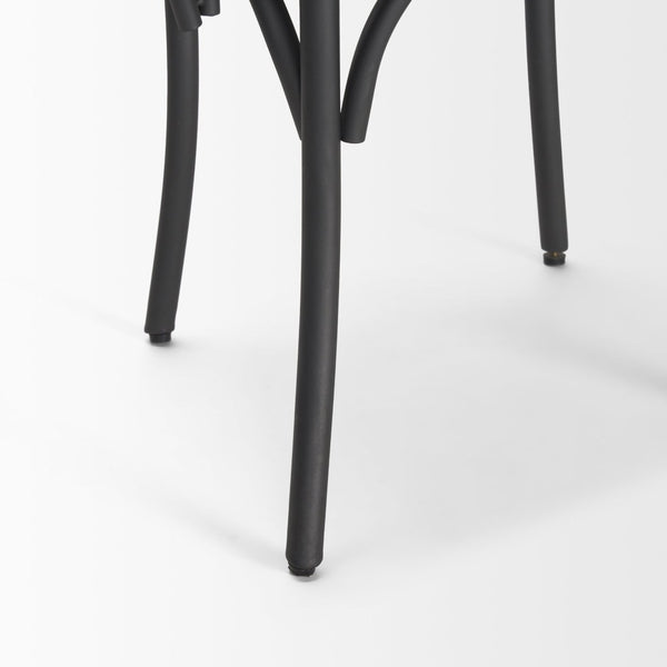 Mercana Etienne Rustic Industrial Dining Chair with Solid Wood Seat and Sturdy Iron Frame for Versatile Use Light Brown | Gunmetal 70588