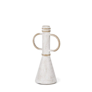 Mercana Ziva Distressed Metal Sculptural Object – Modern Accent for Minimalist and Vintage Home Decor White | Small 70534