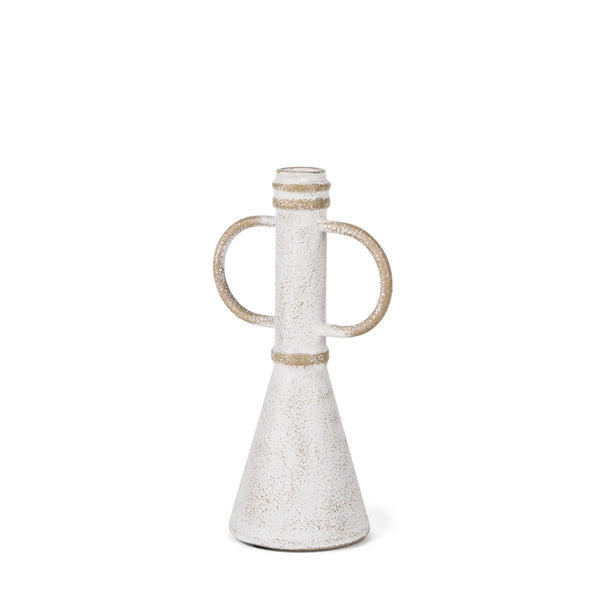 Mercana Ziva Distressed Metal Sculptural Object – Modern Accent for Minimalist and Vintage Home Decor White | Small 70534