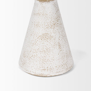 Mercana Ziva Distressed Metal Sculptural Object – Modern Accent for Minimalist and Vintage Home Decor White | Small 70534