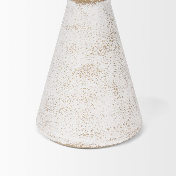 Mercana Ziva Distressed Metal Sculptural Object – Modern Accent for Minimalist and Vintage Home Decor White | Small 70534