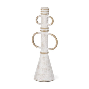 Mercana Ziva Distressed Metal Sculptural Object – Modern Accent for Minimalist and Vintage Home Decor White | Tall 70535