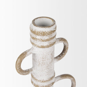 Mercana Ziva Distressed Metal Sculptural Object – Modern Accent for Minimalist and Vintage Home Decor White | Tall 70535
