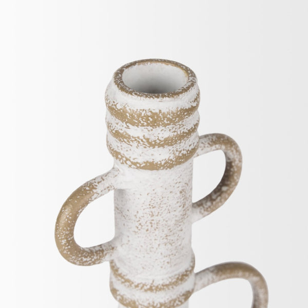 Mercana Ziva Distressed Metal Sculptural Object – Modern Accent for Minimalist and Vintage Home Decor White | Tall 70535