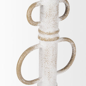 Mercana Ziva Distressed Metal Sculptural Object – Modern Accent for Minimalist and Vintage Home Decor White | Tall 70535