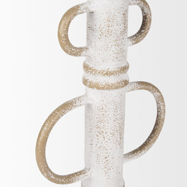 Mercana Ziva Distressed Metal Sculptural Object – Modern Accent for Minimalist and Vintage Home Decor White | Tall 70535