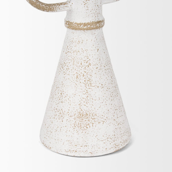 Mercana Ziva Distressed Metal Sculptural Object – Modern Accent for Minimalist and Vintage Home Decor White | Tall 70535