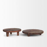 Mercana Iza Medium Brown Wooden Riser (Set of 2) 70497