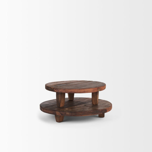 Mercana Iza Rustic Reclaimed Mango Wood Risers Set of 2 - Elevate Your Home Decor with Handcrafted Charm 70497