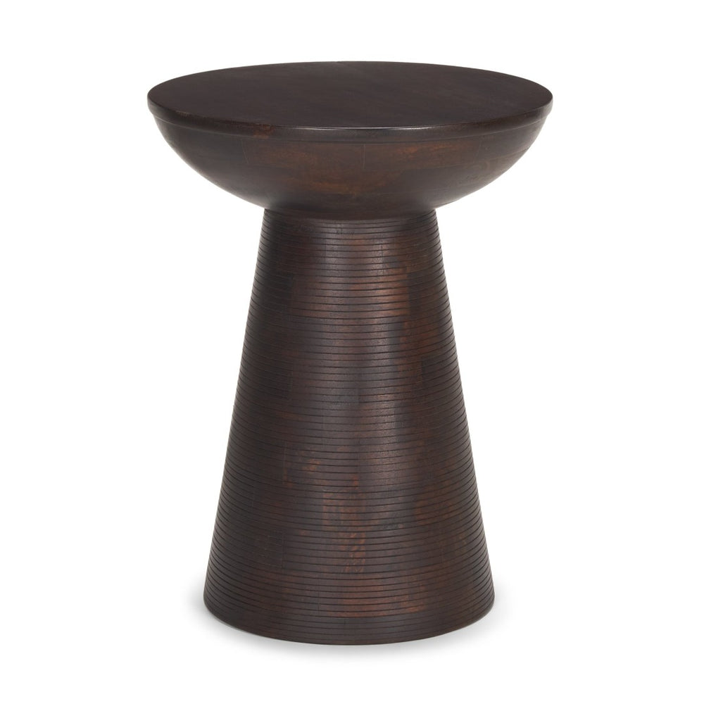 Mercana Novell Wood Pedestal Accent Table - Stylish Mango Wood Design for Versatile Home Decor Use 70510
