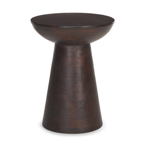 Mercana Novell Wood Pedestal Accent Table - Stylish Mango Wood Design for Versatile Home Decor Use 70510