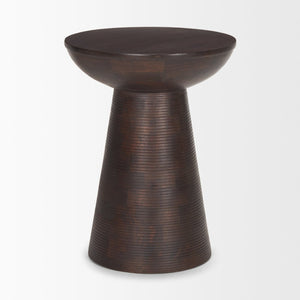 Mercana Novell Wood Pedestal Accent Table - Stylish Mango Wood Design for Versatile Home Decor Use 70510