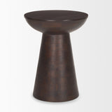 Mercana Novell Dark Brown Wood Pedestal Accent Table 70510