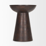 Mercana Novell Dark Brown Wood Pedestal Accent Table 70510