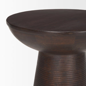 Mercana Novell Wood Pedestal Accent Table - Stylish Mango Wood Design for Versatile Home Decor Use 70510