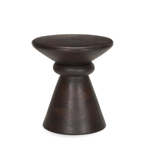 Mercana Palmera Solid Mango Wood Pedestal Accent Table with Timeless Design for Versatile Home Decor Use 70511