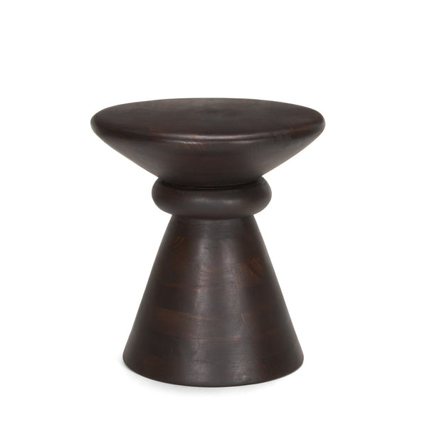 Mercana Palmera Solid Mango Wood Pedestal Accent Table with Timeless Design for Versatile Home Decor Use 70511