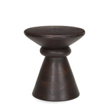 Mercana Palmera Dark Brown Wood Pedestal Accent Table 70511