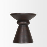 Mercana Palmera Dark Brown Wood Pedestal Accent Table 70511