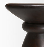 Mercana Palmera Dark Brown Wood Pedestal Accent Table 70511