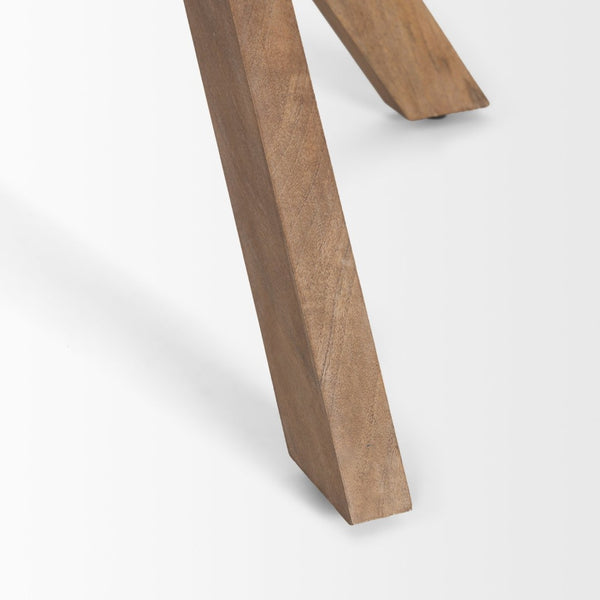 Mercana Solana Solid Wood Foyer Table with Sunray Design - Stylish Entryway Accent for Modern Interiors Light Brown 70626