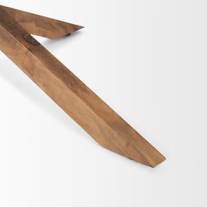 Mercana Solana Handcrafted Solid Mango Wood Coffee Table with Unique Sunray Legs for Stylish Living Spaces Light Brown 70627