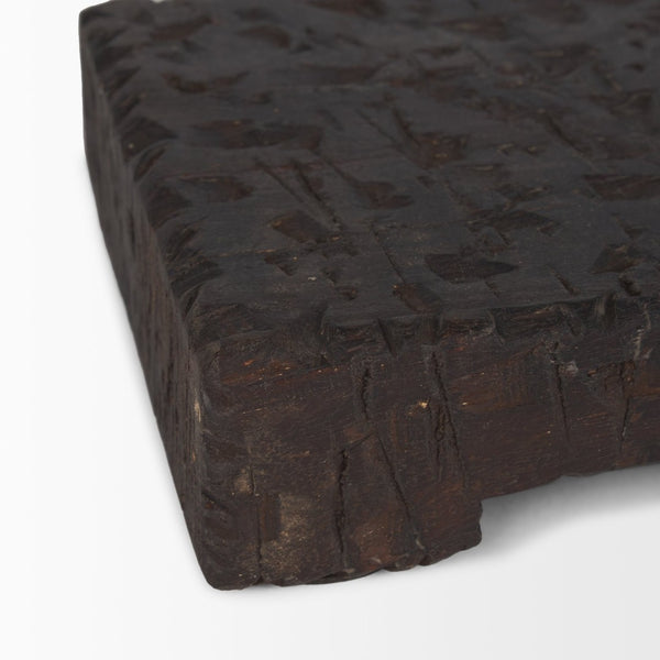 Mercana Shira Reclaimed Wooden Riser Set of 2 - Hand-Carved Rustic Display Stands for Home Decor Essentials 70500