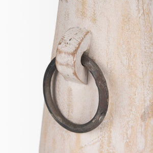 Mercana Monique Rustic Light Brown Wood Pot with Handles - Perfect for Plants, Decor, and Organizing Spaces White Wash | Small 70513