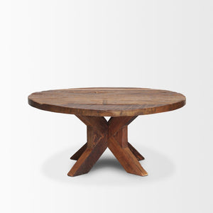 Mercana Heidi Reclaimed Mango Wood Coffee Table - Handcrafted Rustic Charm for Farmhouse and Eclectic Spaces 70498