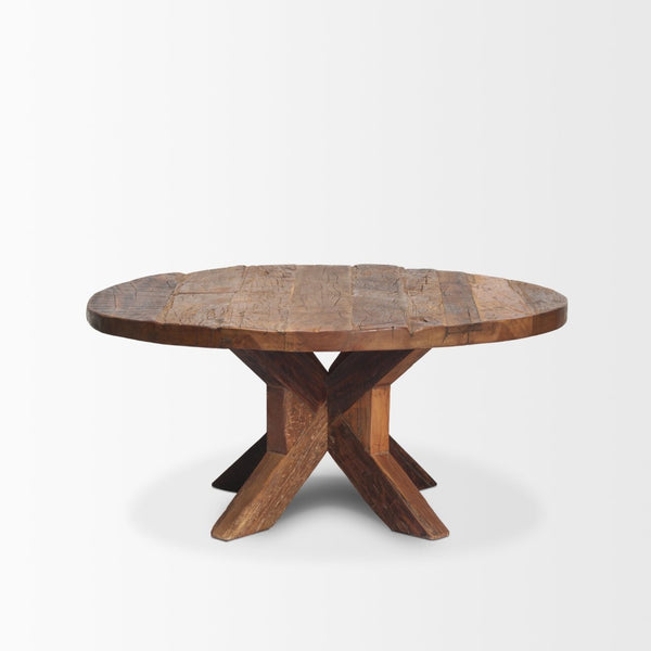 Mercana Heidi Reclaimed Mango Wood Coffee Table - Handcrafted Rustic Charm for Farmhouse and Eclectic Spaces 70498