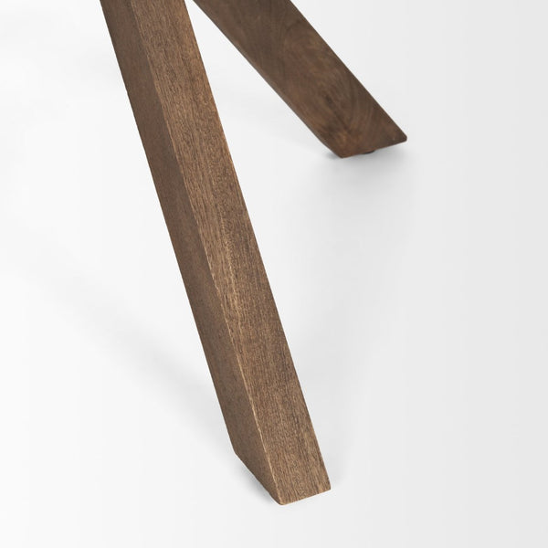 Mercana Solana Solid Wood Foyer Table with Sunray Design - Stylish Entryway Accent for Modern Interiors Medium Brown 70625