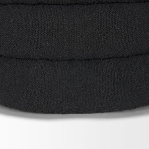 Mercana Elise Round Upholstered Storage Ottoman - Chic Seating Solution for Stylish Living Spaces, 20" High Black Boucle 70410