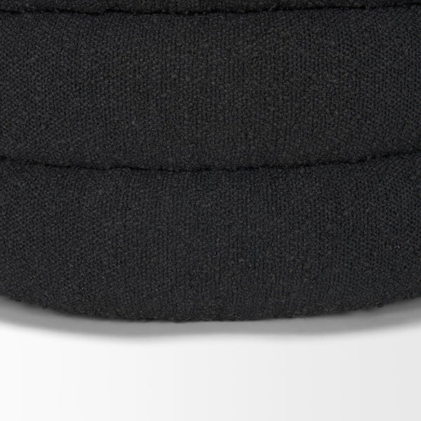 Mercana Elise Round Upholstered Storage Ottoman - Chic Seating Solution for Stylish Living Spaces, 20" High Black Boucle 70410