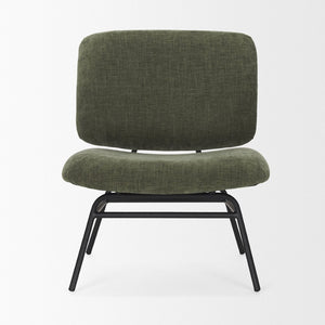 Mercana Nora Accent Chair – Timeless Mid-Century Modern Design with Soft Cushions and Stylish Metal Legs Green | Black Metal 70685