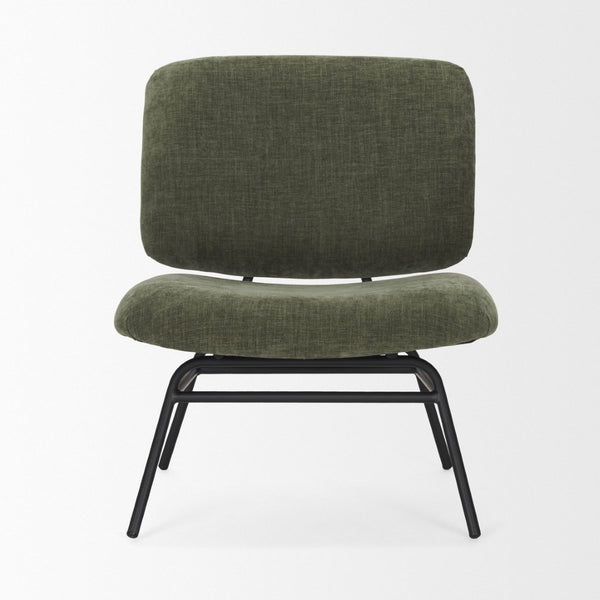 Mercana Nora Accent Chair – Timeless Mid-Century Modern Design with Soft Cushions and Stylish Metal Legs Green | Black Metal 70685