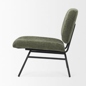 Mercana Nora Accent Chair – Timeless Mid-Century Modern Design with Soft Cushions and Stylish Metal Legs Green | Black Metal 70685