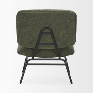 Mercana Nora Accent Chair – Timeless Mid-Century Modern Design with Soft Cushions and Stylish Metal Legs Green | Black Metal 70685