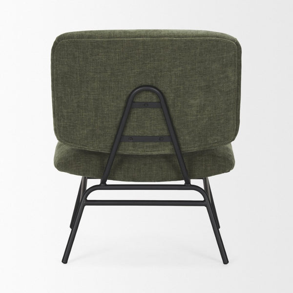 Mercana Nora Accent Chair – Timeless Mid-Century Modern Design with Soft Cushions and Stylish Metal Legs Green | Black Metal 70685