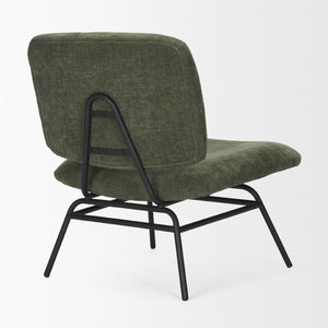 Mercana Nora Accent Chair – Timeless Mid-Century Modern Design with Soft Cushions and Stylish Metal Legs Green | Black Metal 70685