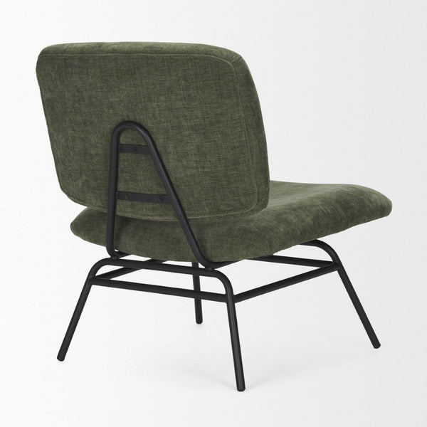 Mercana Nora Accent Chair – Timeless Mid-Century Modern Design with Soft Cushions and Stylish Metal Legs Green | Black Metal 70685