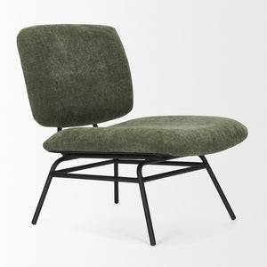 Mercana Nora Accent Chair – Timeless Mid-Century Modern Design with Soft Cushions and Stylish Metal Legs Green | Black Metal 70685